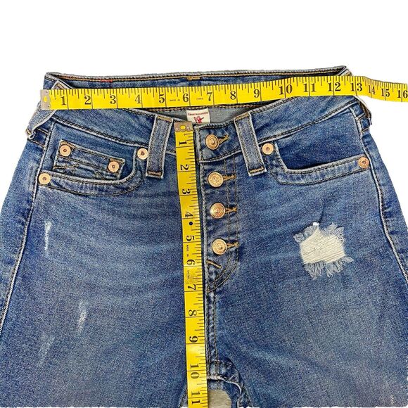 True Religion Jennie Curvy High Rise Skinny Women's Distressed Jeans Size 27 - Picture 4 of 9